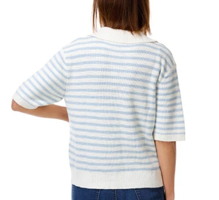 Thumbnail 3: Sanctuary Women's Short Sleeve Striped Knit V Neck Sweater 