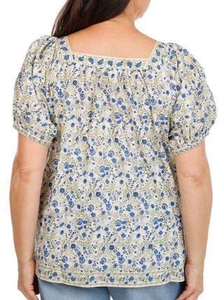 Thumbnail 3: MAX STUDIO Women's Plus Short Sleeve Floral Print Top 
