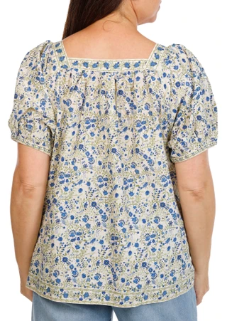 Thumbnail 6: MAX STUDIO Women's Plus Short Sleeve Floral Print Top 