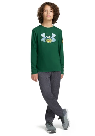 Thumbnail 3: Under Armour Big Boys Long Sleeve Great Catch Graphic Tee 