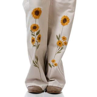Thumbnail 3: Driftwood Women's Carlie Sunflower Wide Leg Jeans 