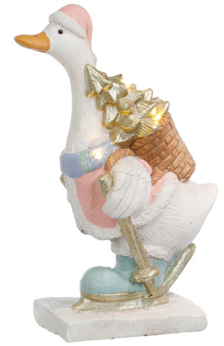 Thumbnail 1: Magical Season 19 In Resin Christmas LED Ski Duck Figurine 