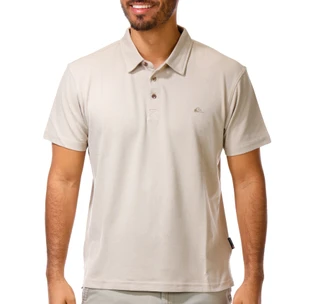 Thumbnail 1: Quicksilver Men's Short Sleeve Harbin Oxford Texture Polo  