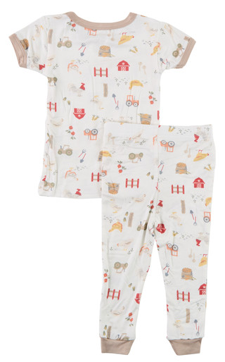 Thumbnail 2: MILKBERRY Baby Boy's 2 Pc Short Sleeve Farm Pants Pajama Set  