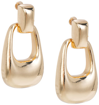 Thumbnail 1: Noir Women's Gold Tone Geometric Drop Earrings 