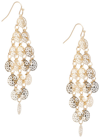 Thumbnail 1: Noir Women's Gold Tone Cascading Dangle Earrings 