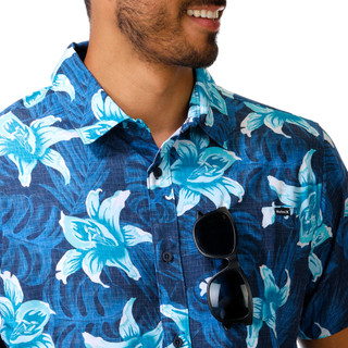 Thumbnail 2: Hurley Men's Short Sleeve Button Up Floral Print Woven Shirt  