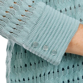Thumbnail 2: Cyrus Women's Plus 3/4 Sleeve Pointelle Cardigan  