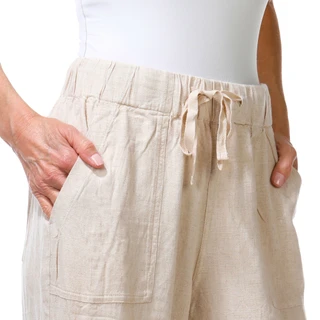 Thumbnail 3: Thread + Supply Women's Linen Drawstring Frayed Pants 