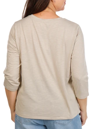 Thumbnail 2: Cupio Blush Women's Plus 3/4 Sleeve Embroidered Footballs Top 