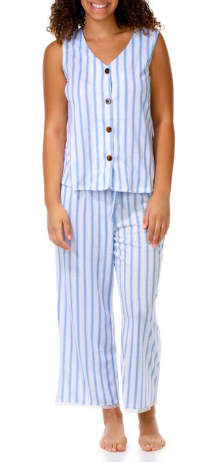 Thumbnail 1: Muk Luks Women's Cropped Pant Sleep Set 