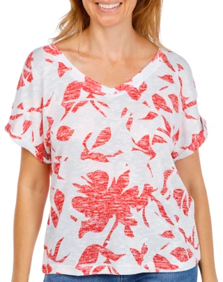 Thumbnail 1: TRIBAL Women's Short Sleeve Honey Knit Top 