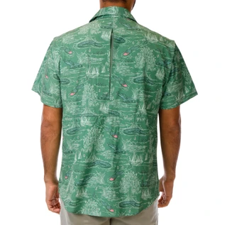 Thumbnail 3: REEL LEGENDS Men's Short Sleeve Woven Swamp Alligator Button Up Shirt  