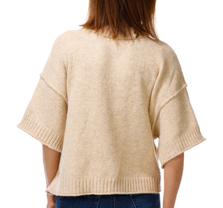 Thumbnail 3: CITY BLUES Women's Short Sleeve Cropped Knit Sweater 