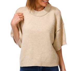 Thumbnail 1: CITY BLUES Women's Short Sleeve Cropped Knit Sweater 