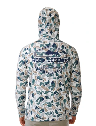 Thumbnail 4: REEL LEGENDS Men's Long Sleeve Print Hoodie 