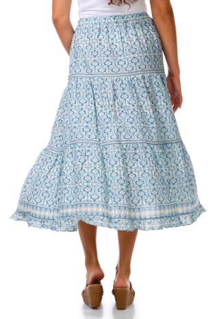 Thumbnail 2: MAX STUDIO Women's Crosshatch Cotton Tiered Skirt 