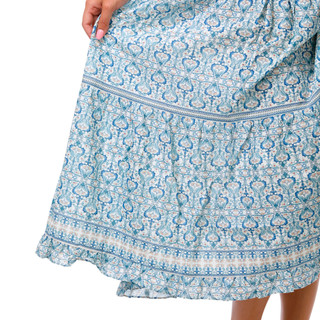 Thumbnail 3: MAX STUDIO Women's Crosshatch Cotton Tiered Skirt 