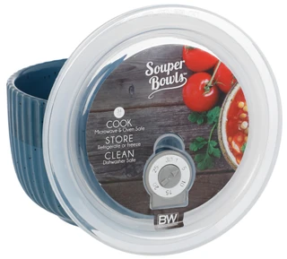 Thumbnail 2: Boston Warehouse 6 In Ribbed Cook Store Clean Souper Bowl w/ Lid  