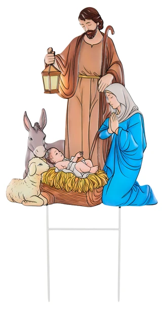 Thumbnail 1: Magical Season 34 in Christmas Nativity Scene Yard Stake 