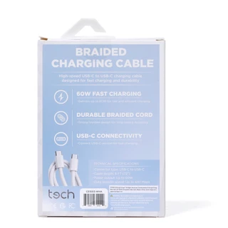 Thumbnail 2: tech 6 ft USB-C to USB-C Braided Charging Cable 