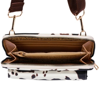 Thumbnail 3: DS Fashion Faux Leather Cow Print Wallet On A String  