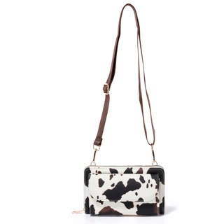 Thumbnail 1: DS Fashion Faux Leather Cow Print Wallet On A String  