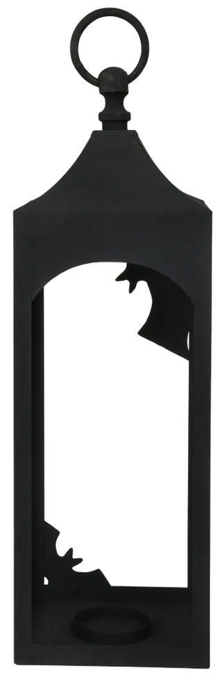 Thumbnail 2: Global Collection 24.5 in Handmade Halloween Iron Bat Lantern Decor 