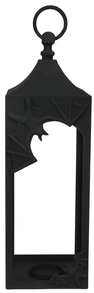 Thumbnail 1: Global Collection 24.5 in Handmade Halloween Iron Bat Lantern Decor 