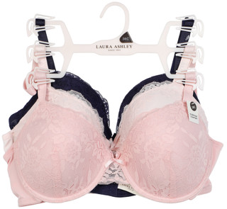 Thumbnail 1: Laura Ashley Women's 3 Pk Everyday Comfort Bras  