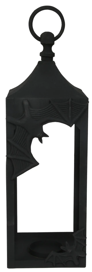 Thumbnail 1: Global Connection 21.5 in Handmade Halloween Iron Bat Lantern Decor 