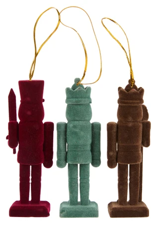 Thumbnail 2: Magical Season 3 Pk Mini Flocked Christmas Nutcrackers Decor 