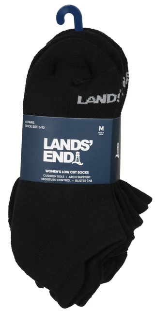 Thumbnail 1: Lands End Women's 6 Pk Cushion Low Cut Socks 
