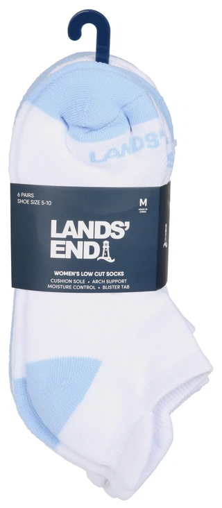 Thumbnail 1: Lands End Women's 6 Pk Cushion Low Cut Socks 