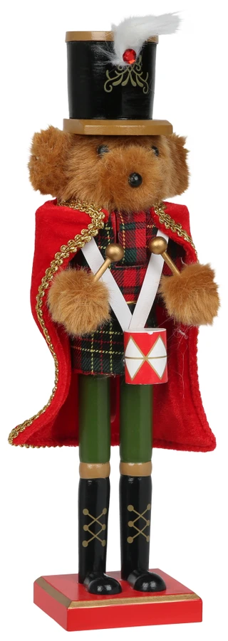 Thumbnail 1: Magical Season 14 in Wooden Christmas Teddy Bear Nutcracker with Drum Decor 