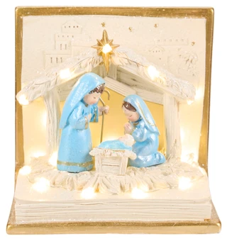 Thumbnail 1: Magical Season 7.5 in Christmas LED Nativity Scene in Book Decor 
