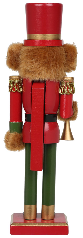 Thumbnail 2: Magical Season 14 in Wooden Christmas Teddy Bear Nutcracker with Horn Decor 