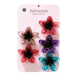 Thumbnail 1: Hair Essentials 5 Pk Flower Claw Clips 