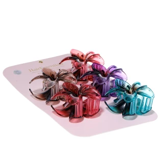Thumbnail 2: Hair Essentials 5 Pk Flower Claw Clips 
