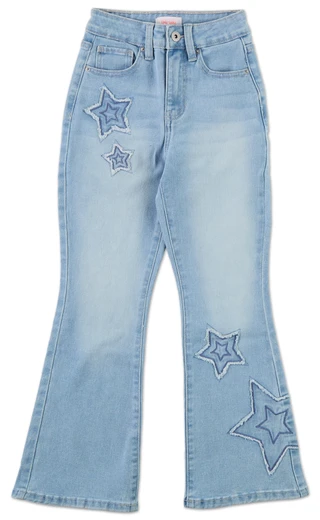 Thumbnail 1: YMI Big Girls Star Patch Flare Jeans 