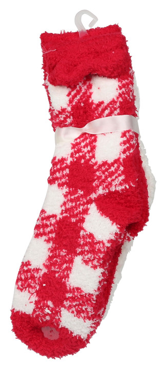 Thumbnail 2: Capelli 3 Pk Bow & Plaid Cozy Socks 