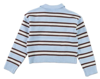 Thumbnail 2: No Comment Big Girls Embroidered Collar Sweater 