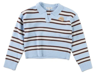 Thumbnail 1: No Comment Big Girls Embroidered Collar Sweater 