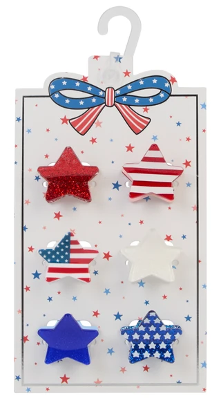 Thumbnail 1: Americana 6 Pk Americana Claw Hair Clips 