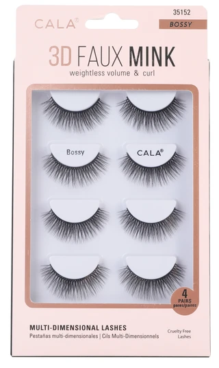 Thumbnail 1: CALA 4 Pk 3D Faux Mink Multi-Dimensional Lashes 