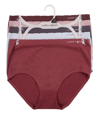 Thumbnail 1: Laura Ashley Women's 5 Pk Seamless Brief Panties  