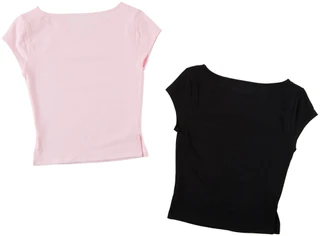 Thumbnail 2: SINCERELY JULES Juniors 2 Pk Short Sleeve Boat Neck Tee Set 