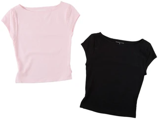 Thumbnail 1: SINCERELY JULES Juniors 2 Pk Short Sleeve Boat Neck Tee Set 