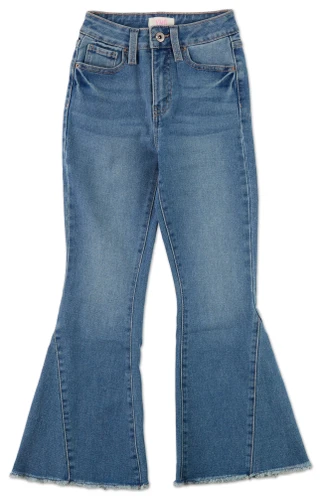 Thumbnail 1: YMI Big Girls Fray Hem Wide Flare Jeans 