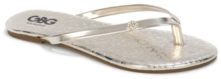 Thumbnail 1: Guess Women's Metallic Flip Flops 